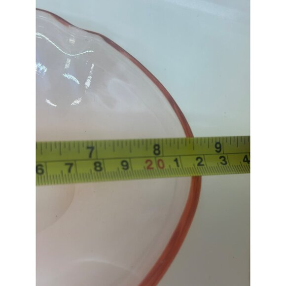 VTG Pink Depression Glass Divided Relish Dish & Leaf-Shaped Serving Tray Set - Picture 8 of 9